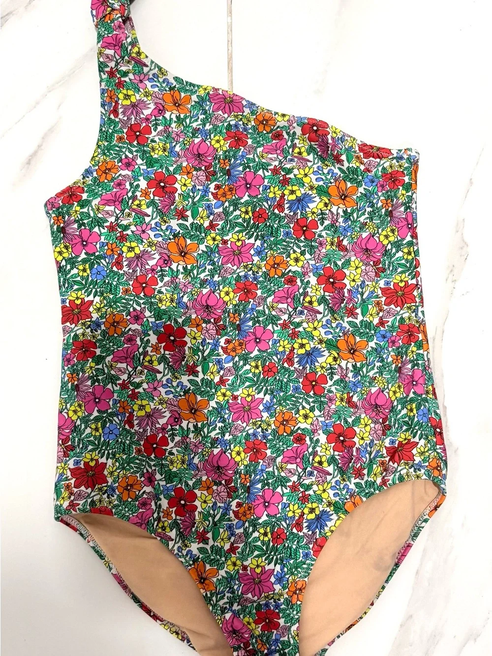 J. Crew Kids One-Shoulder Floral One-Piece Swimsuit 10T
